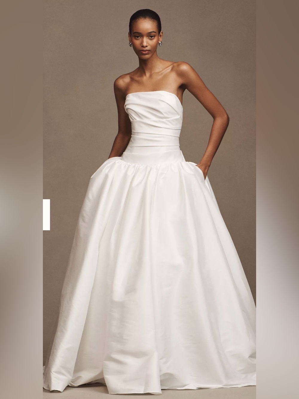 “Charlotte” Strapless Ball Gown Wedding Dress in White
